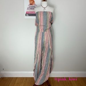 Anthropologie Drew Emerson Strapless Striped Jumpsuit